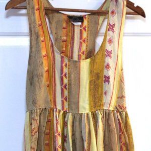 Bohemian midi tank dress Pleasant Pheasant women's size medium!